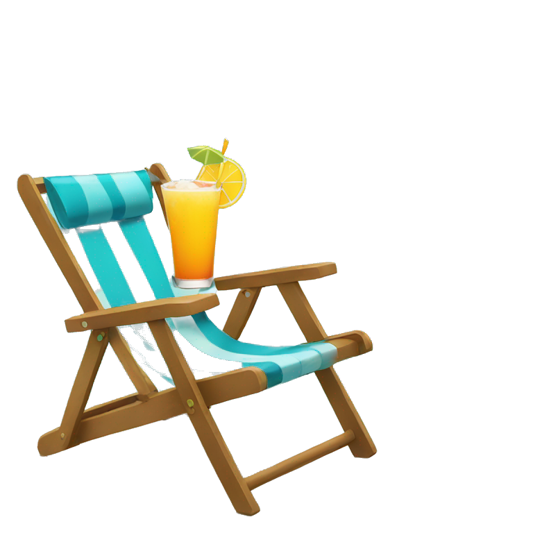 beach chair with drinks  emoji