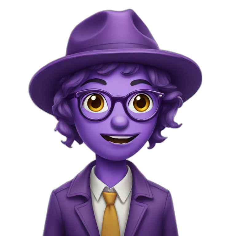 nerdy violet monster detective emoji