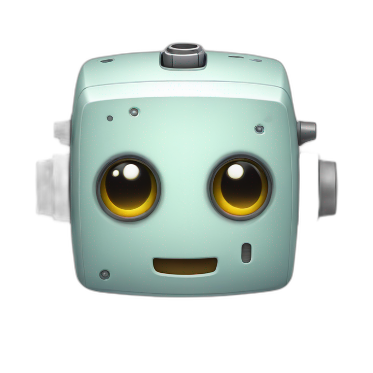 cute robot with a smile and square head emoji