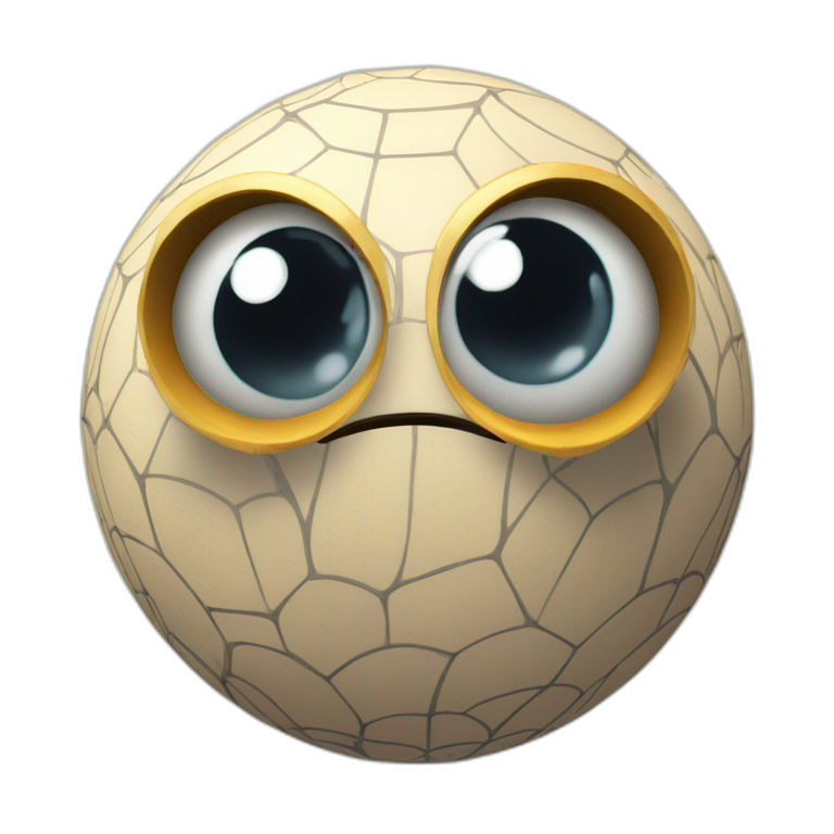 3d sphere with a cartoon Spider skin texture with big childish eyes emoji