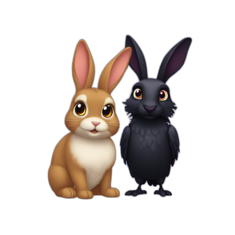 Bunny-and-raven emoji
