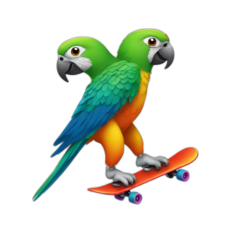 Parrot skating  emoji