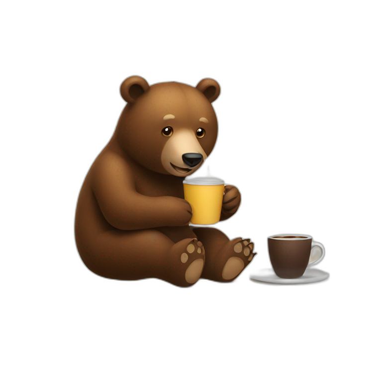 bear drinking coffee emoji