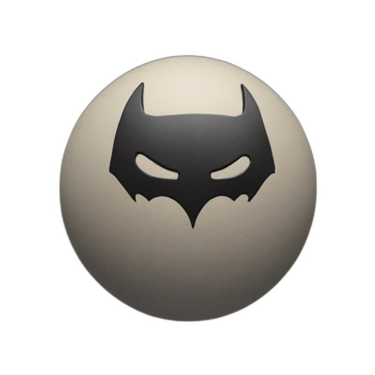 3d sphere with a cartoon Batman skin texture emoji