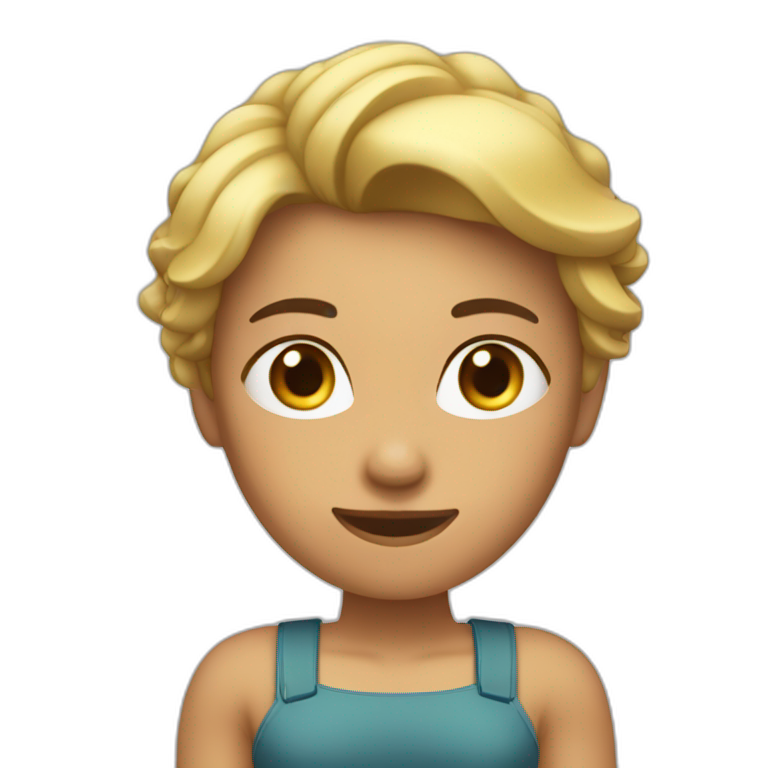 Femme qui travail les biceps aux haltères emoji