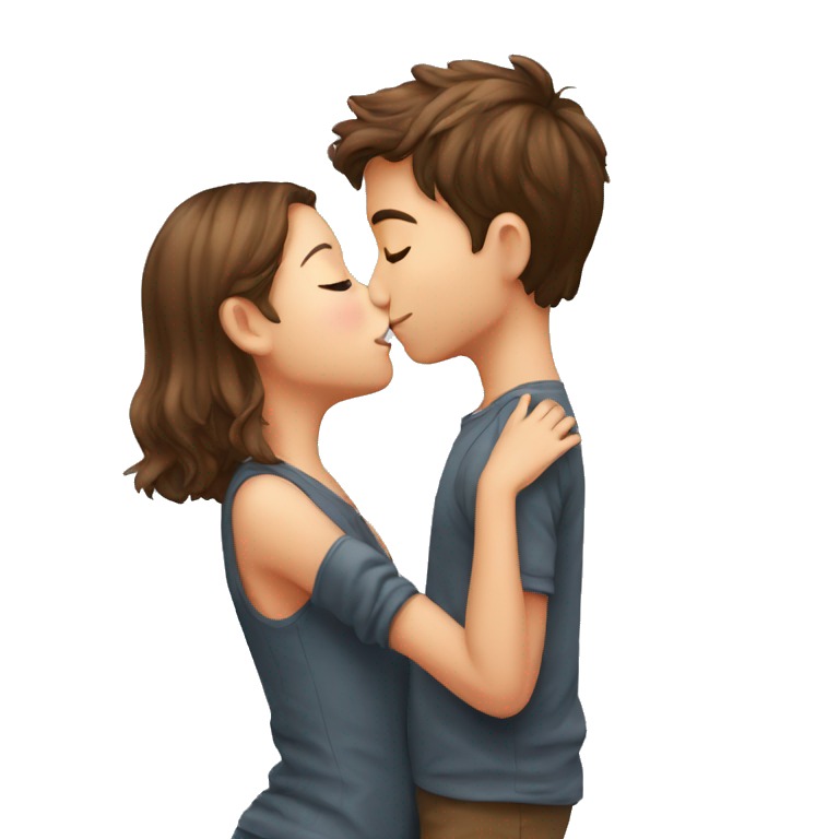 Cute boy kissing girl  emoji