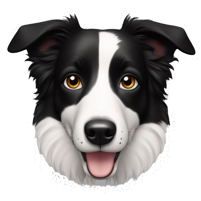 Border collie black and white with a black spot on the nose  emoji