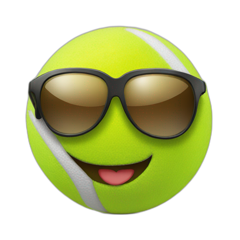 tennis ball in sunglasses smiling emoji