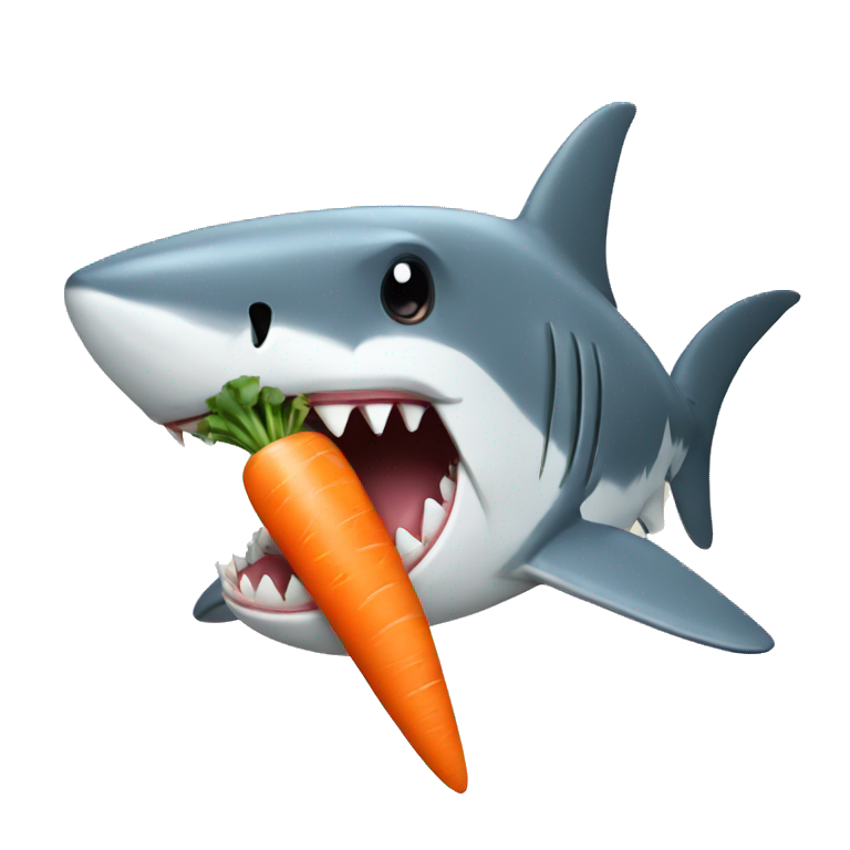 A Shark Eating a Carrot emoji