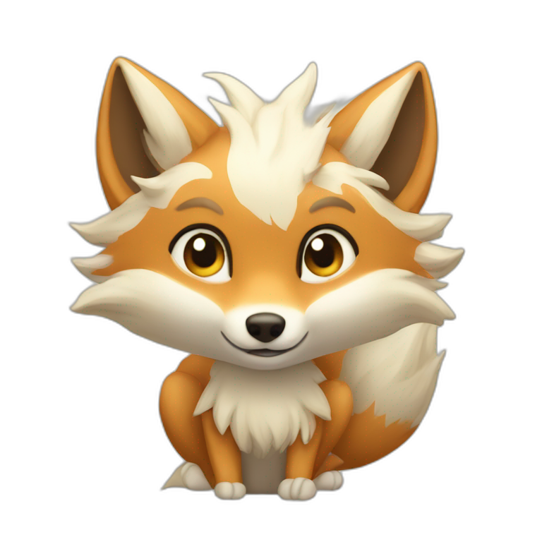 beige nine tailed fox emoji