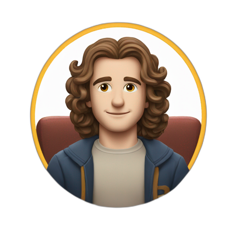 Eddie Munson Joseph Quinn with curled long hair stranger things emoji