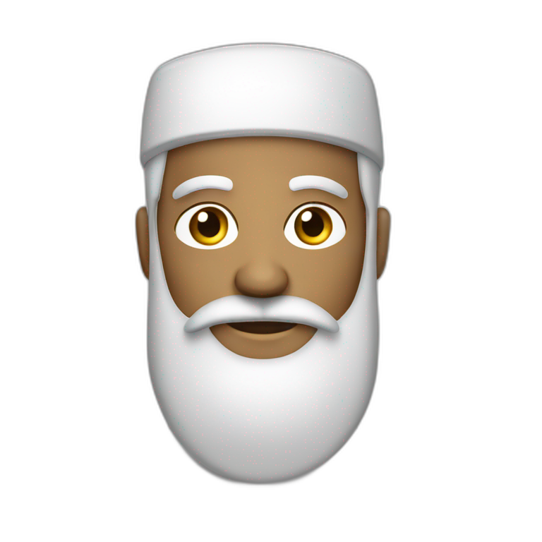 businessman wearing kufi white beard emoji
