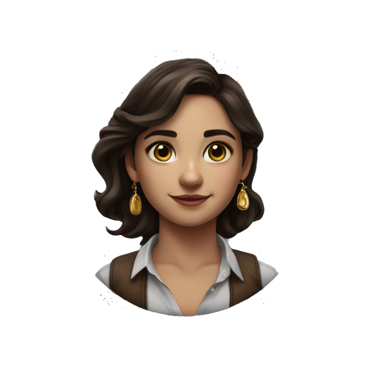 brown-eyed girl in earrings emoji