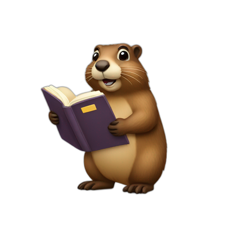 Groundhog with a book in its paws emoji
