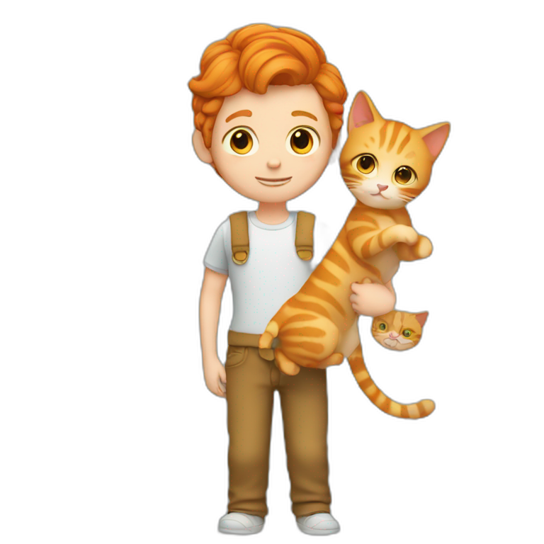 ginger-boy-holding-a-ginger-cat emoji