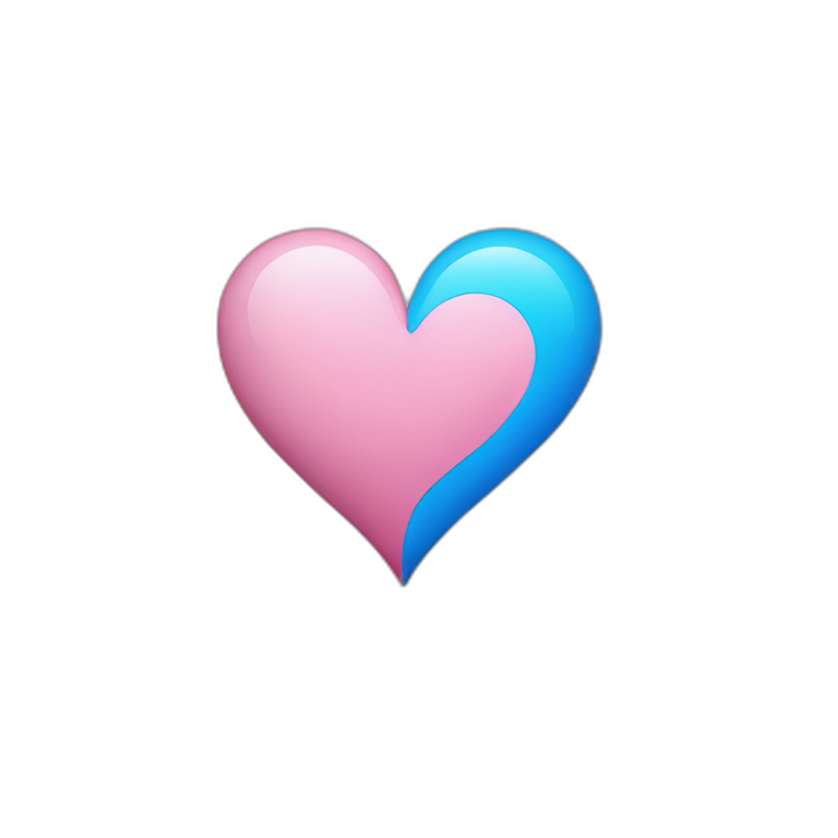Half blue half pink heart  emoji
