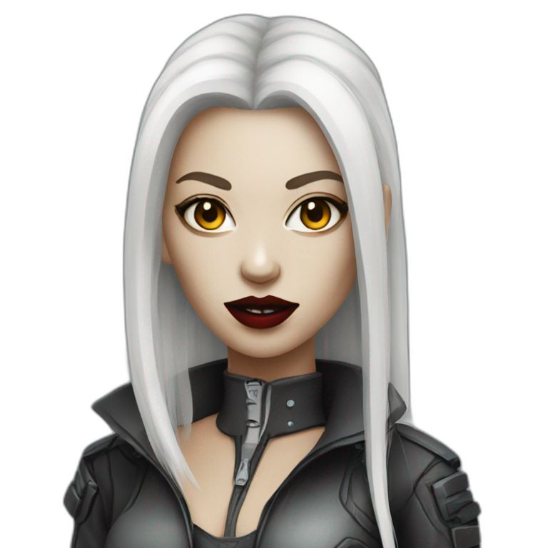 Cyberpunk vampire white female emoji