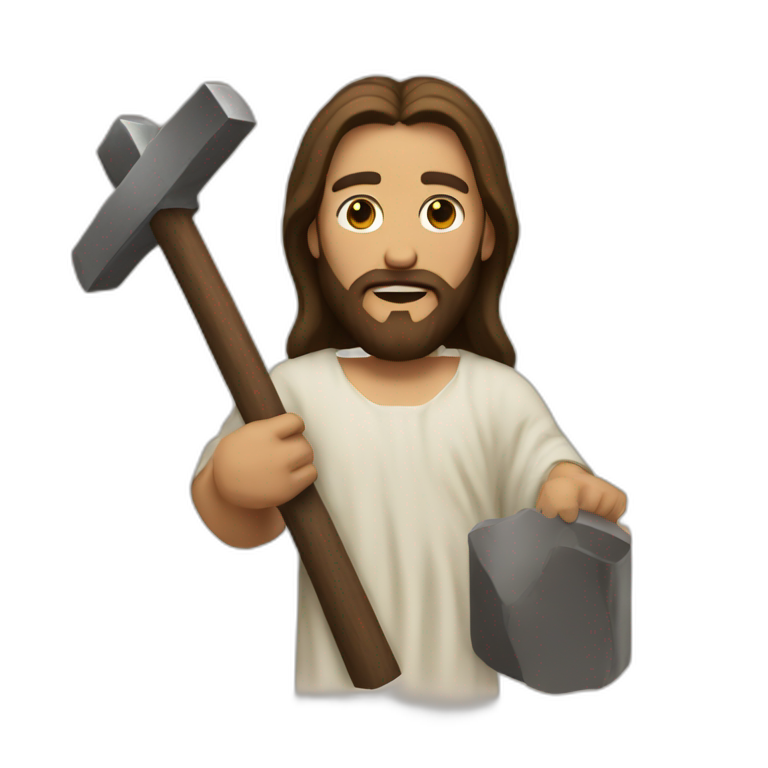 jesus and hammer emoji