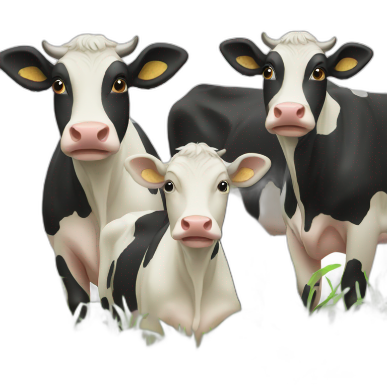 three cows emoji