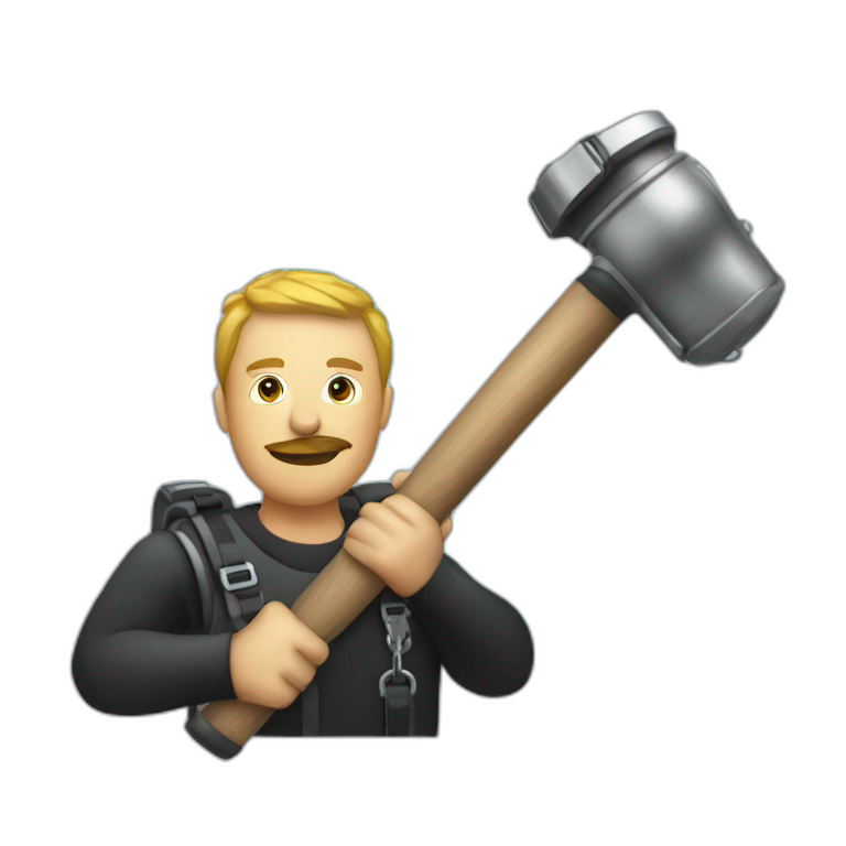 Scuba diving fins judge holding hammer emoji