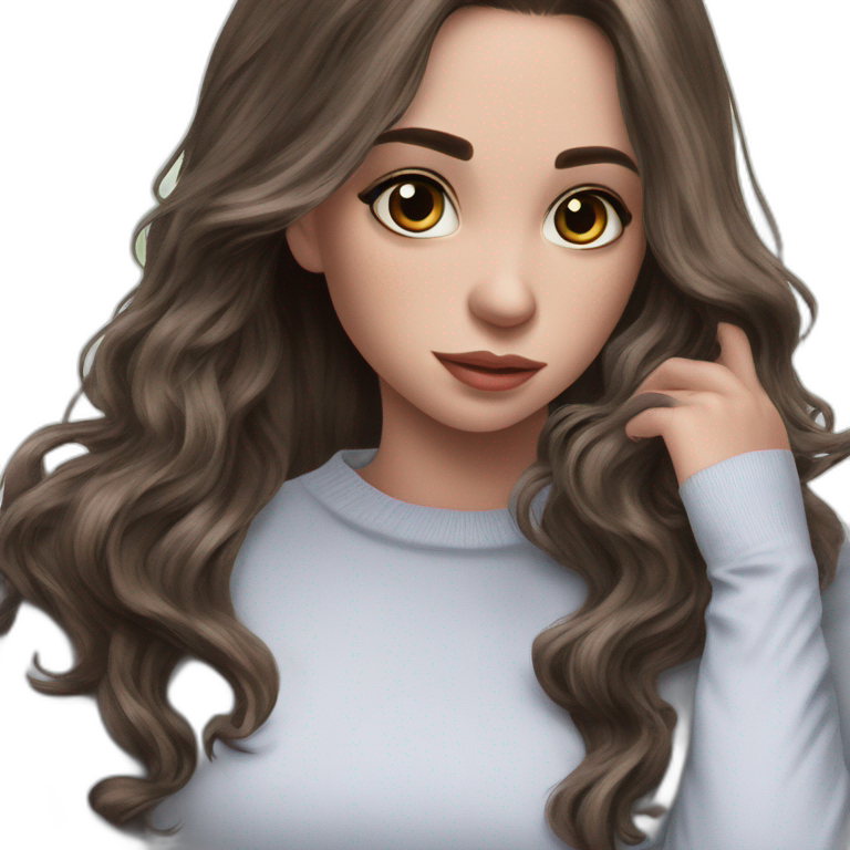 brown-haired girl in shirt emoji