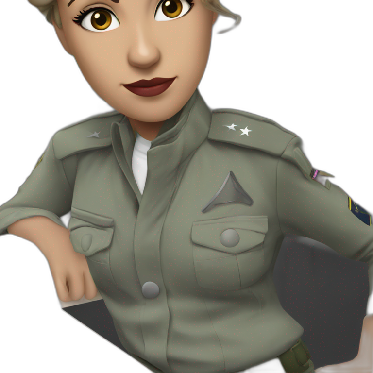 military girl in uniform emoji