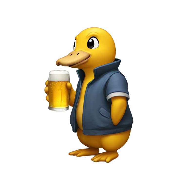 Psyduck drinking beer emoji