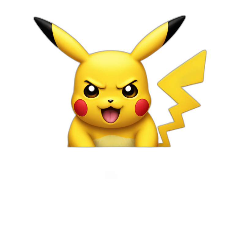 Angry pikachu in front of a laptop emoji
