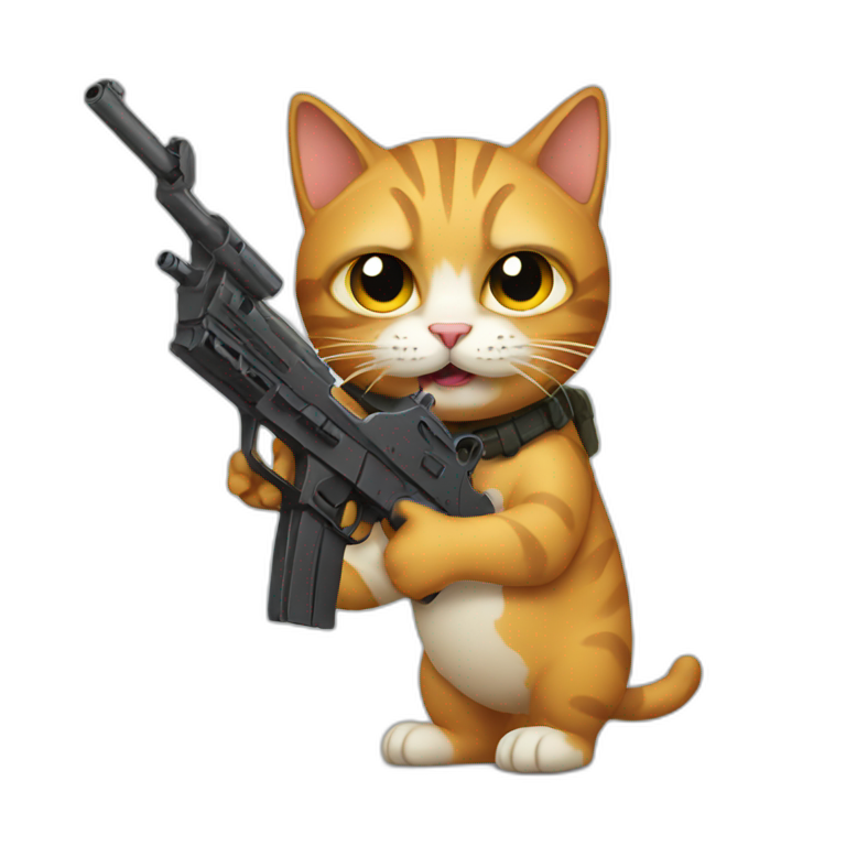 Cat holding gun emoji