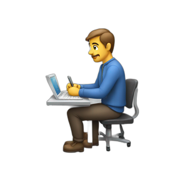 Man writing code emoji