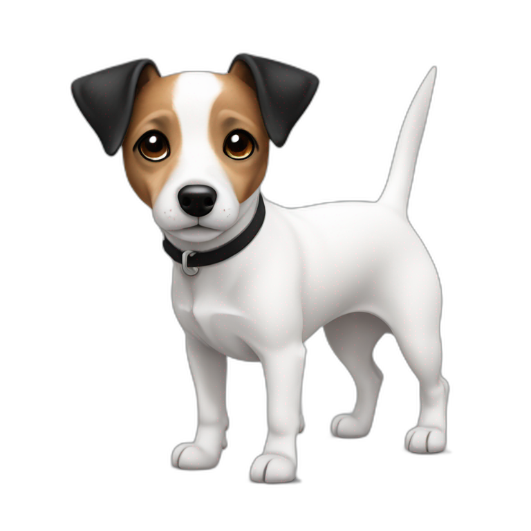 jack russell white with black ears emoji