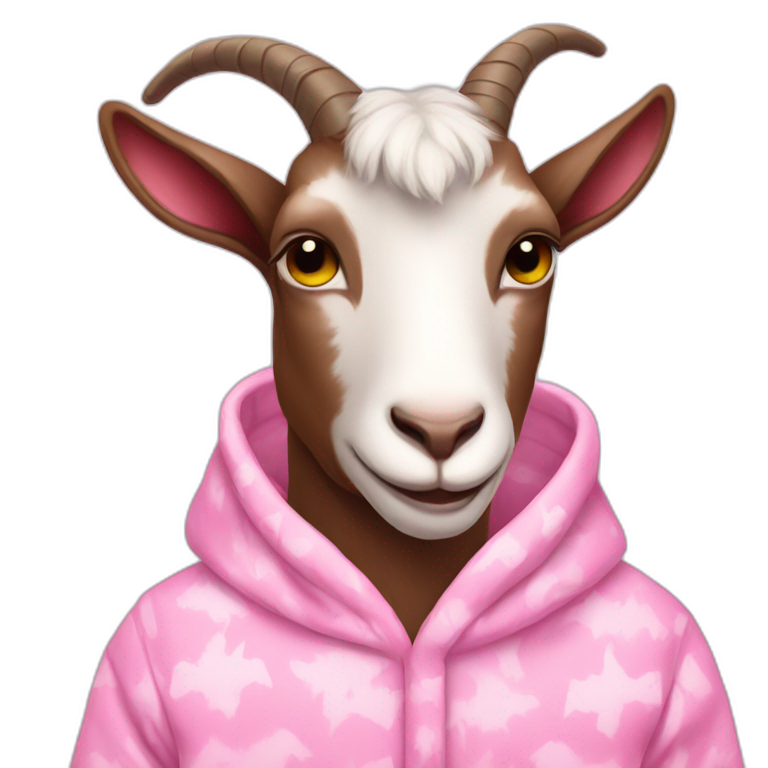 Goat in pink pajamas emoji