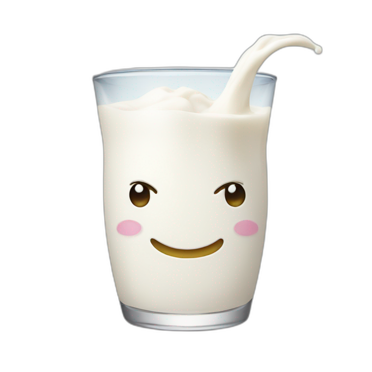 Milk with smiley face emoji