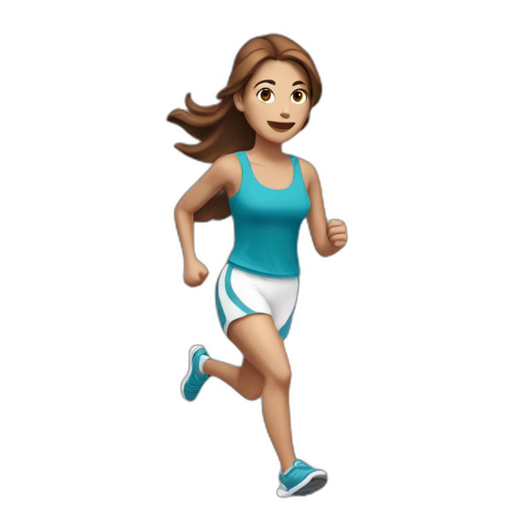 running white skin woman, brown hair emoji