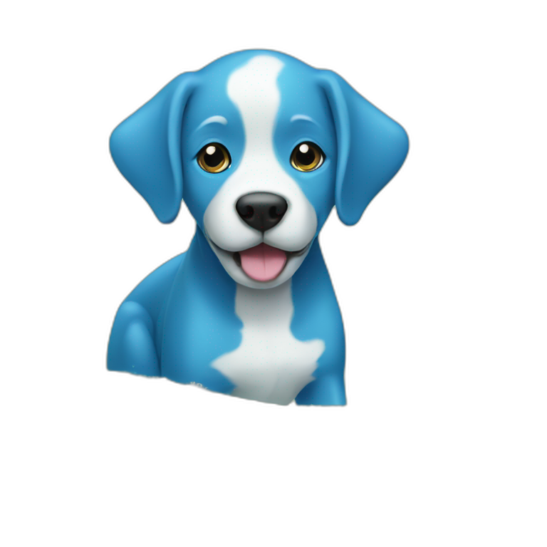 Blue dog on a green dolphin emoji