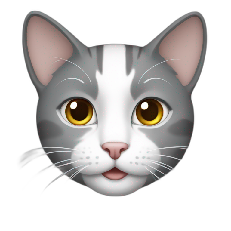 cat grey and white emoji