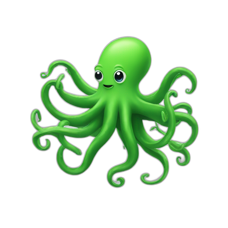 dancing green octopus emoji