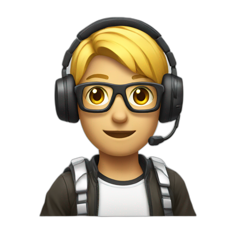 gaming with headset and controller emoji