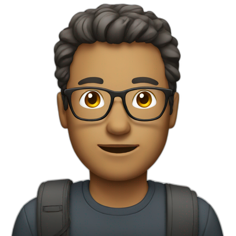 man with laptop with glasses  emoji