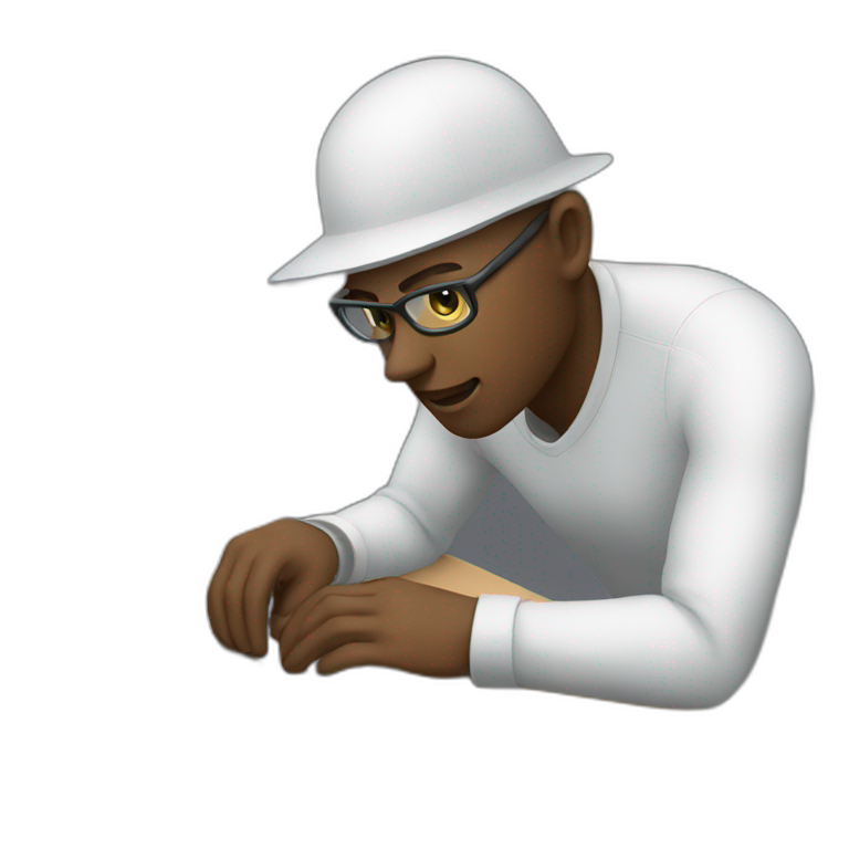 man coding in with macbook emoji