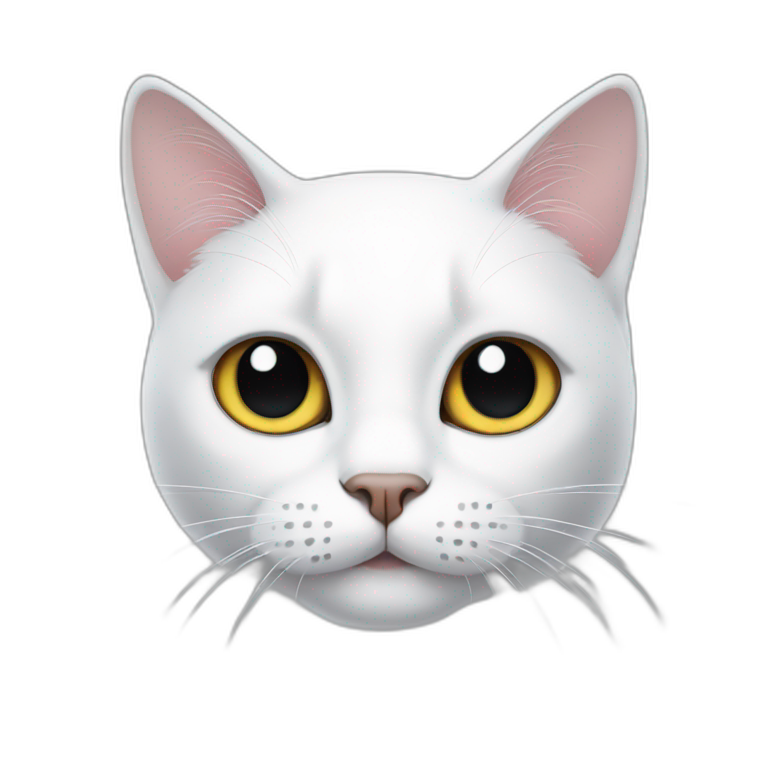 white cat with black spot emoji