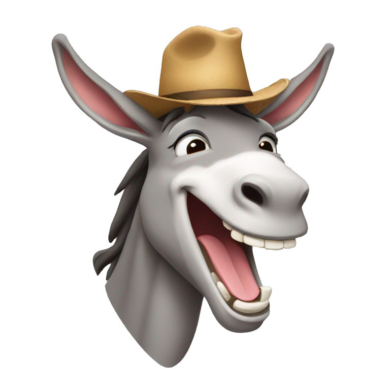 laughing donkey wearing hat emoji