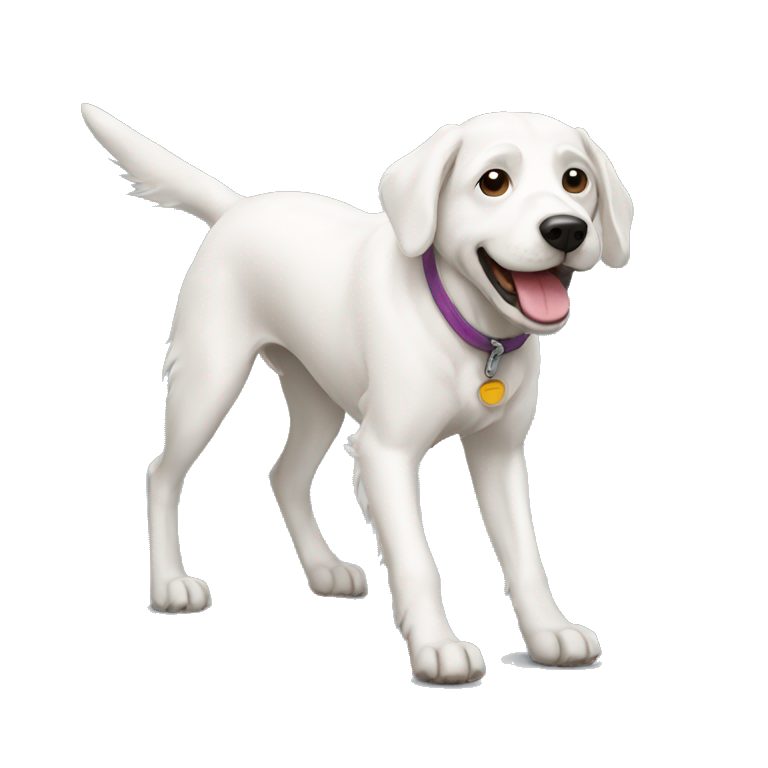white dog walking emoji