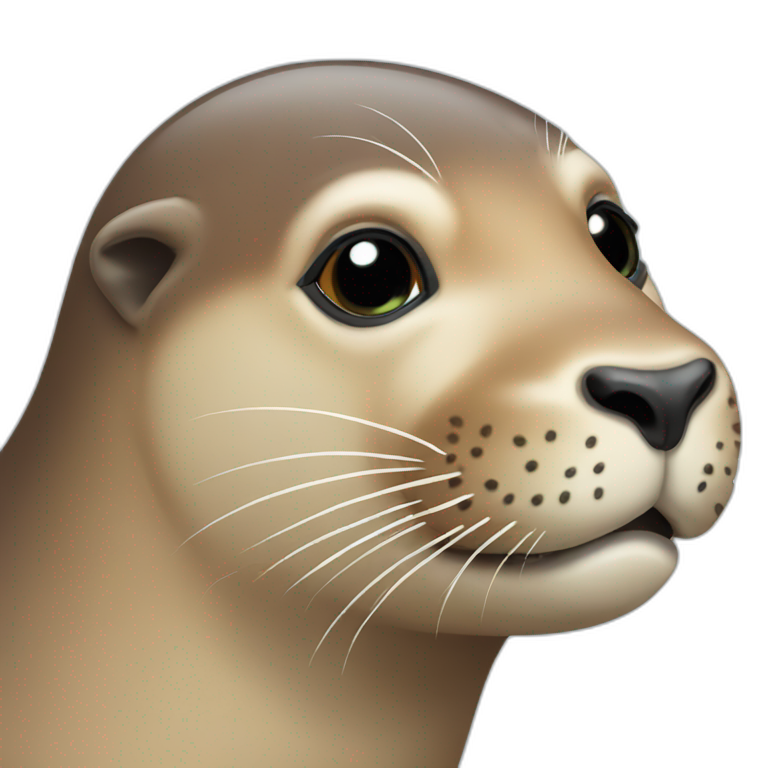 blushing sea lion emoji
