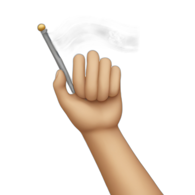 Hand holding up Israeli flag emoji