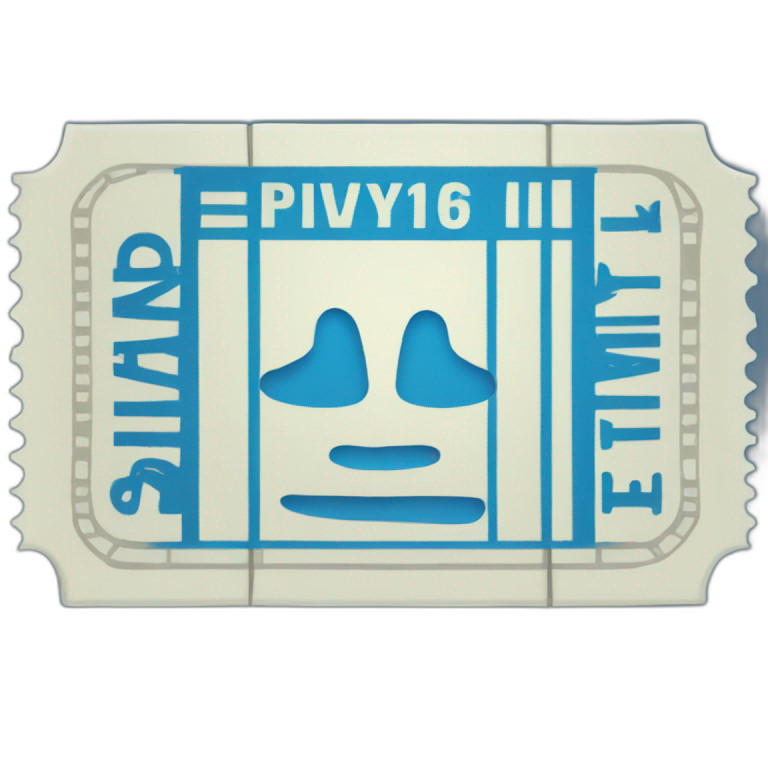 PNG format blue ticket emoji