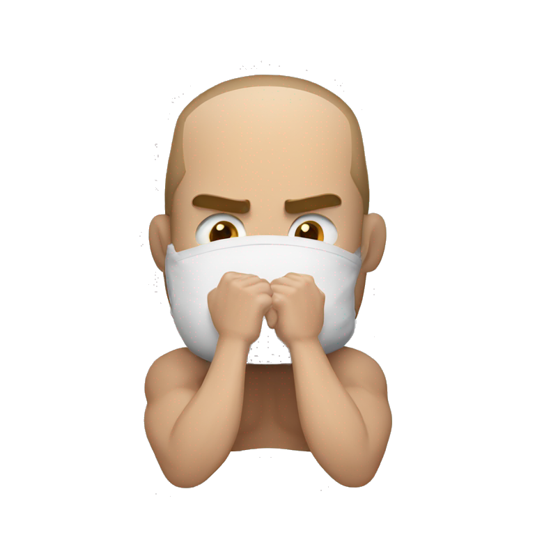 mma fighter hiding his face using hands screaming emoji