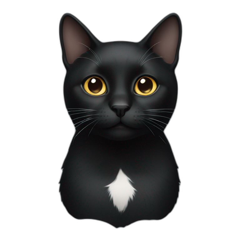 Black cat with white nose emoji