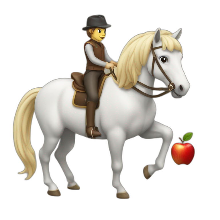 an apple riding a horse emoji