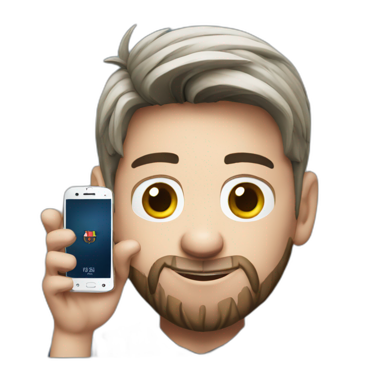 messi with a cell phone  emoji